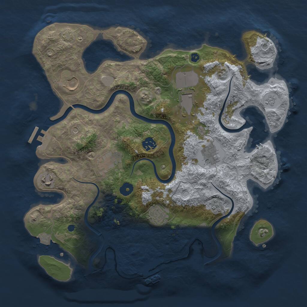Rust Map: Procedural Map, Size: 3500, Seed: 702684, 14 Monuments
