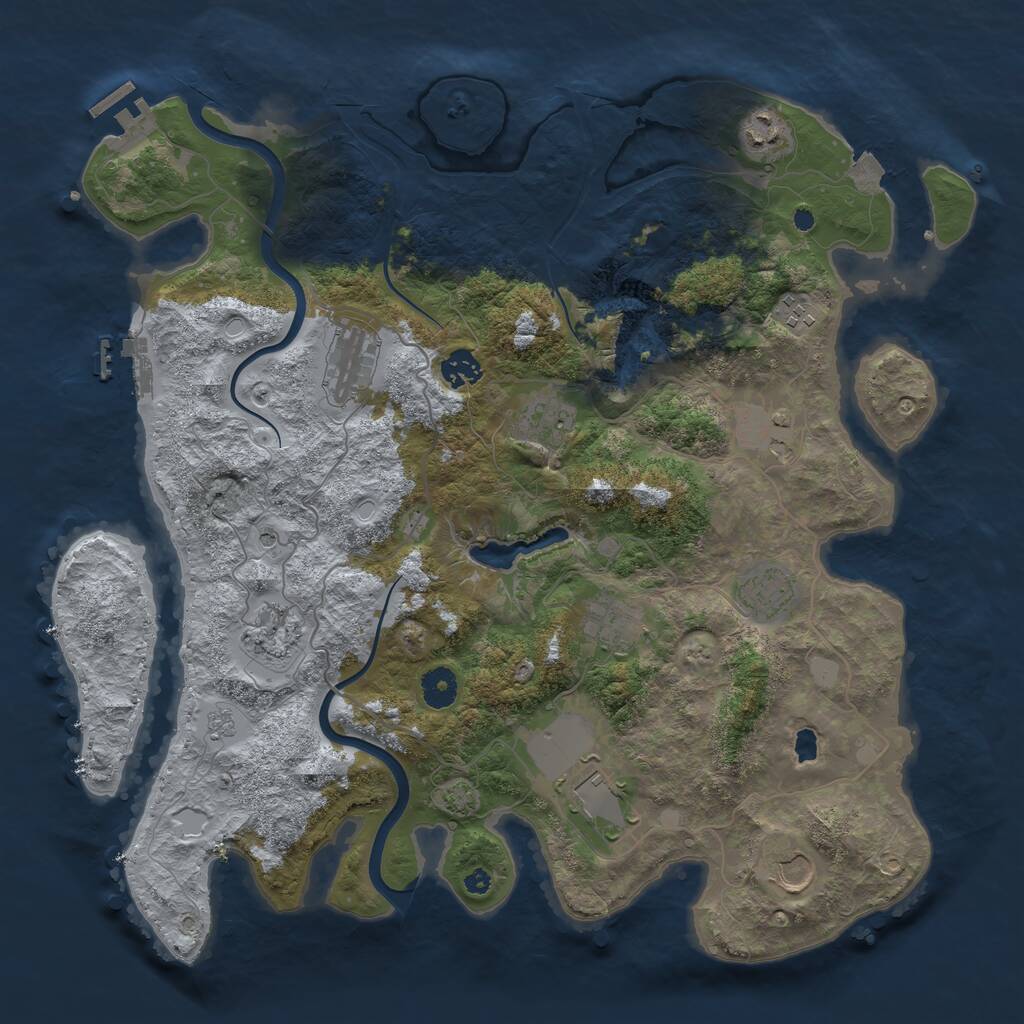 Rust Map: Procedural Map, Size: 4000, Seed: 227956, 17 Monuments