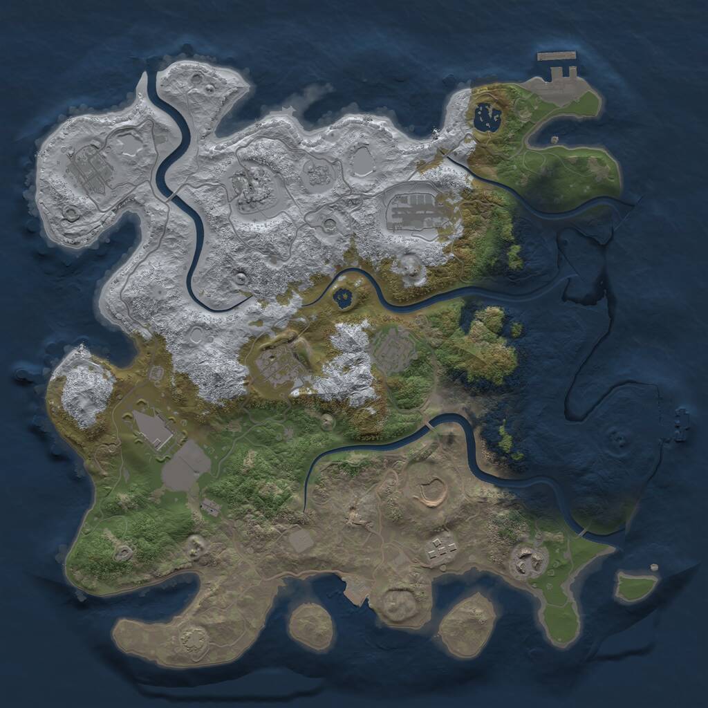 Rust Map: Procedural Map, Size: 3700, Seed: 1753992672, 16 Monuments