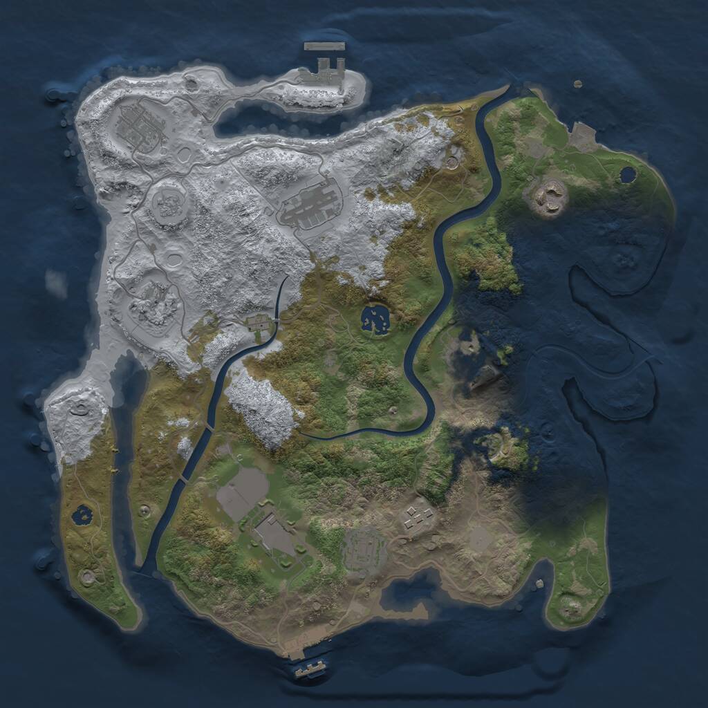 Rust Map: Procedural Map, Size: 3500, Seed: 986200199, 15 Monuments