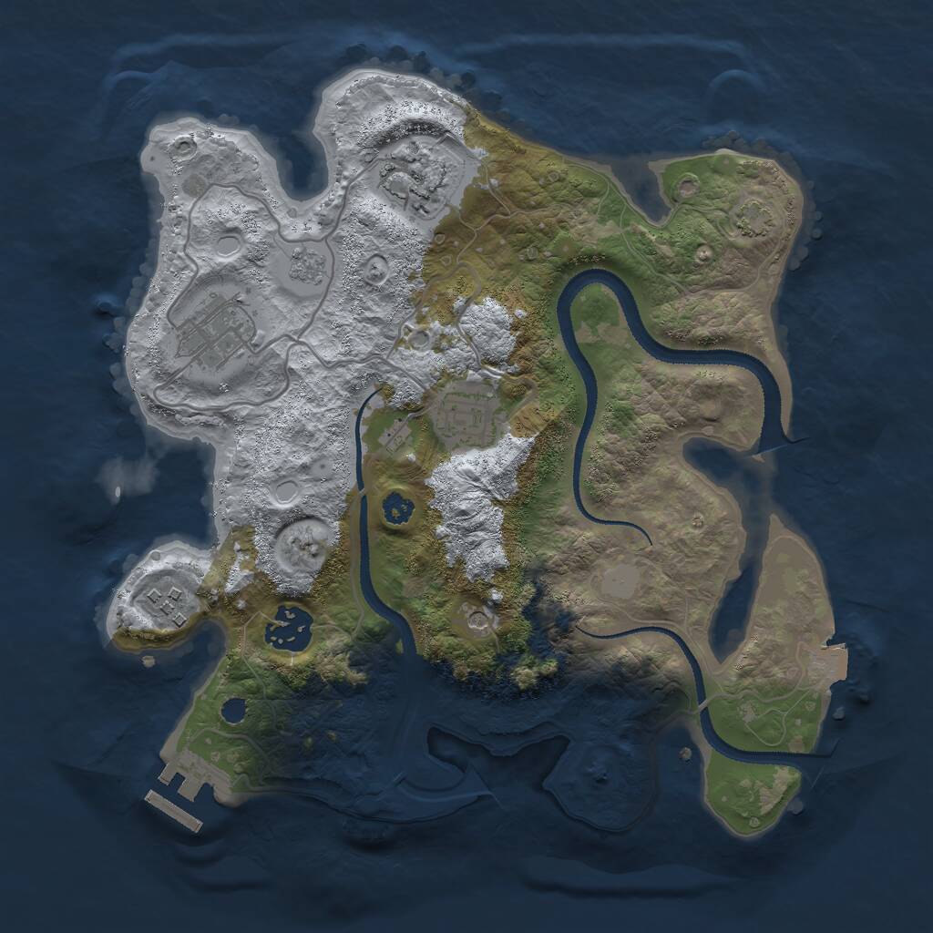 Rust Map: Procedural Map, Size: 3000, Seed: 831183098, 10 Monuments