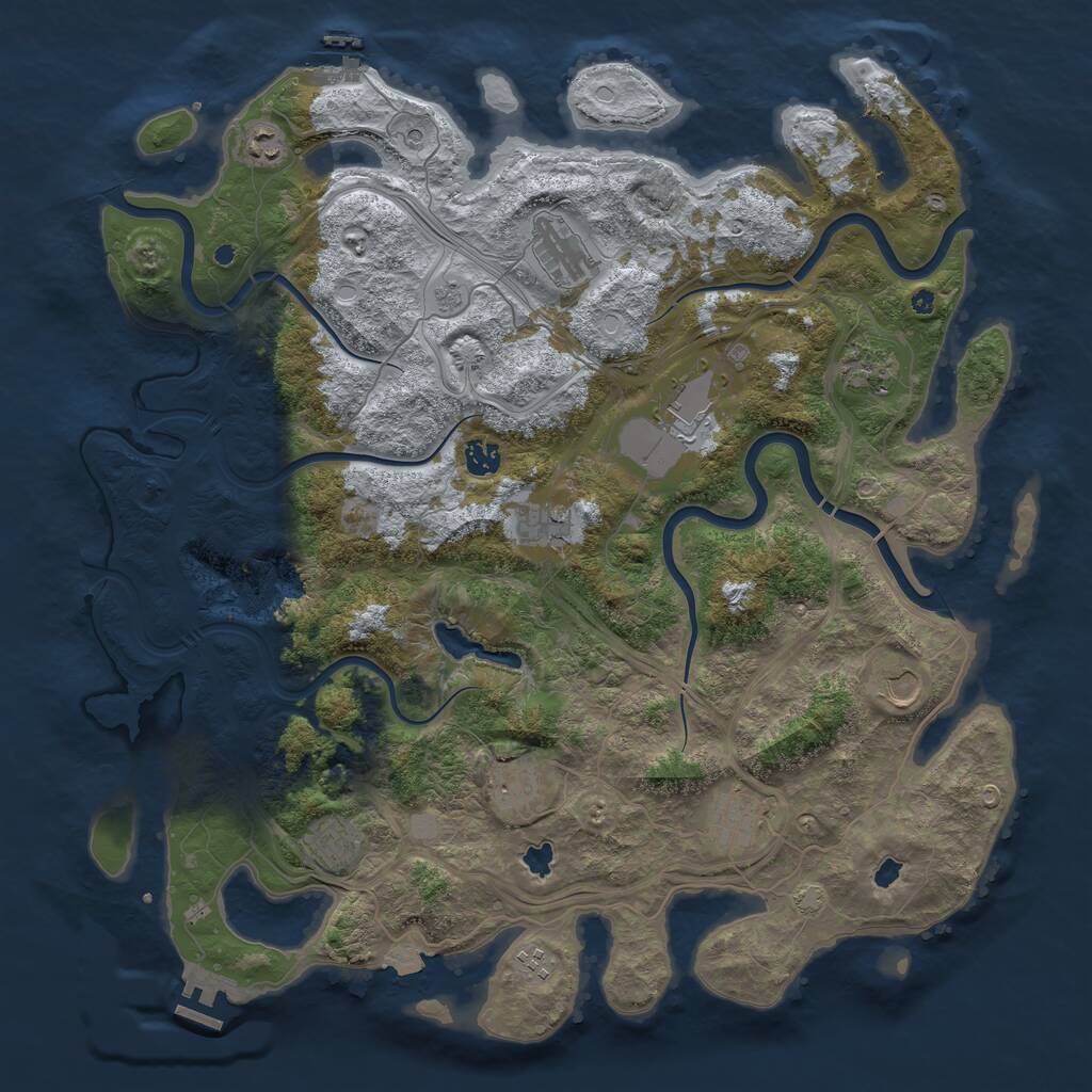Rust Map: Procedural Map, Size: 4500, Seed: 337054, 17 Monuments