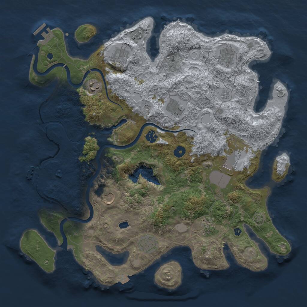 Rust Map: Procedural Map, Size: 4000, Seed: 605633, 16 Monuments
