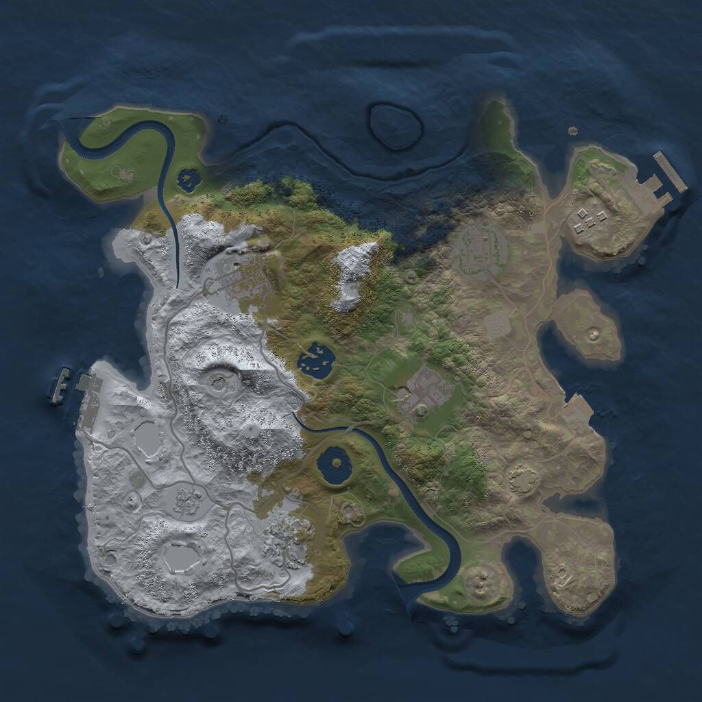 Rust Map: Procedural Map, Size: 3000, Seed: 14965, 12 Monuments