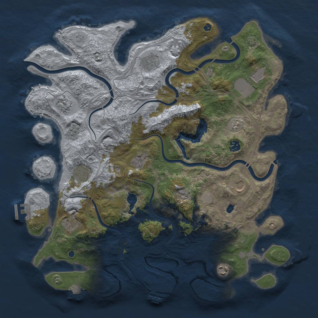 Rust Map: Procedural Map, Size: 4250, Seed: 1715597026, 16 Monuments