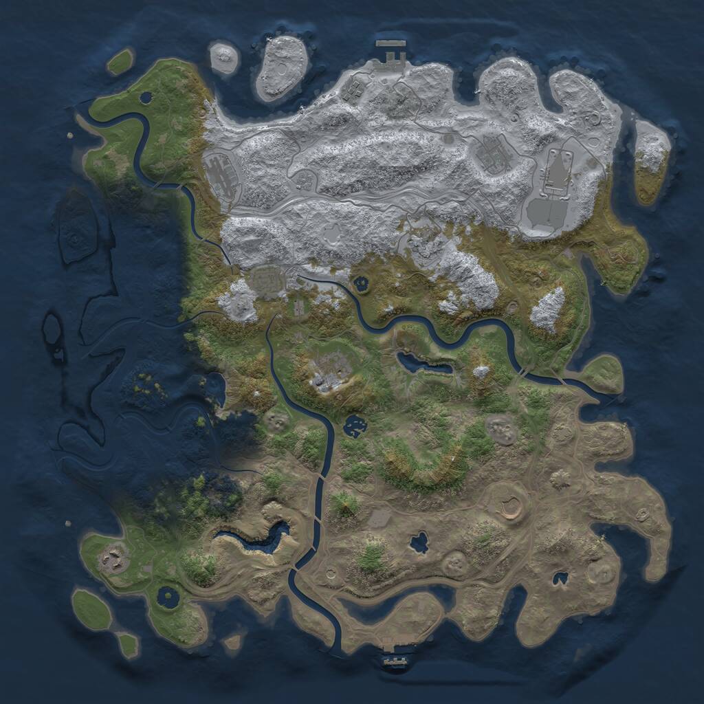 Rust Map: Procedural Map, Size: 4750, Seed: 1952111406, 16 Monuments