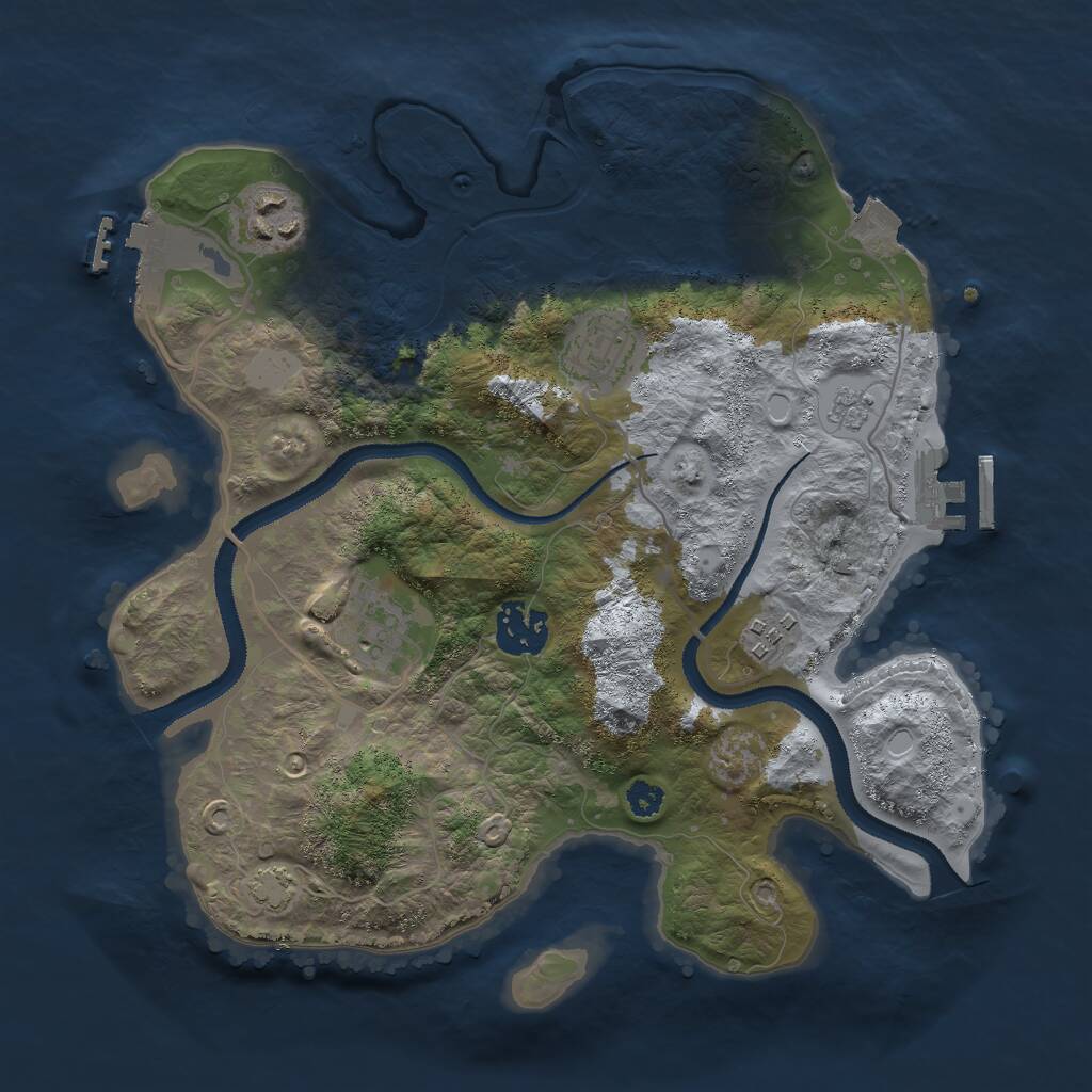 Rust Map: Procedural Map, Size: 3000, Seed: 2024261968, 10 Monuments