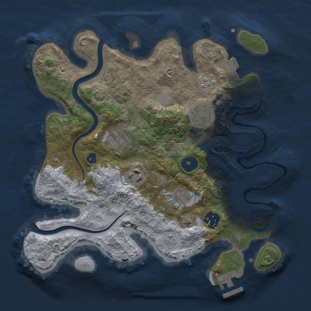 Rust Map: Procedural Map, Size: 3000, Seed: 1032298564, 11 Monuments