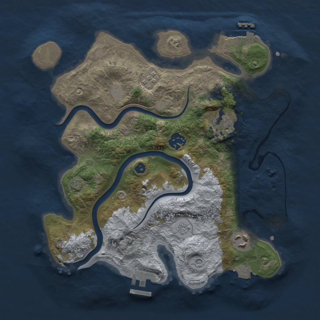 Rust Map: Procedural Map, Size: 3000, Seed: 2120735671, 10 Monuments