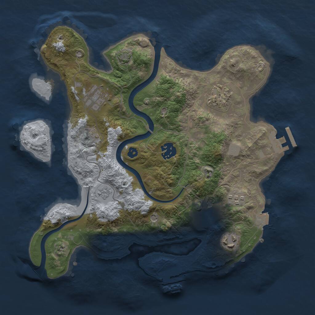 Rust Map: Procedural Map, Size: 3000, Seed: 1332257813, 12 Monuments