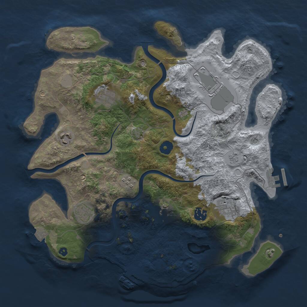 Rust Map: Procedural Map, Size: 3500, Seed: 1536214327, 14 Monuments