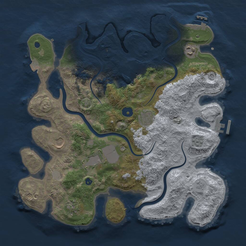 Rust Map: Procedural Map, Size: 3500, Seed: 123906, 13 Monuments