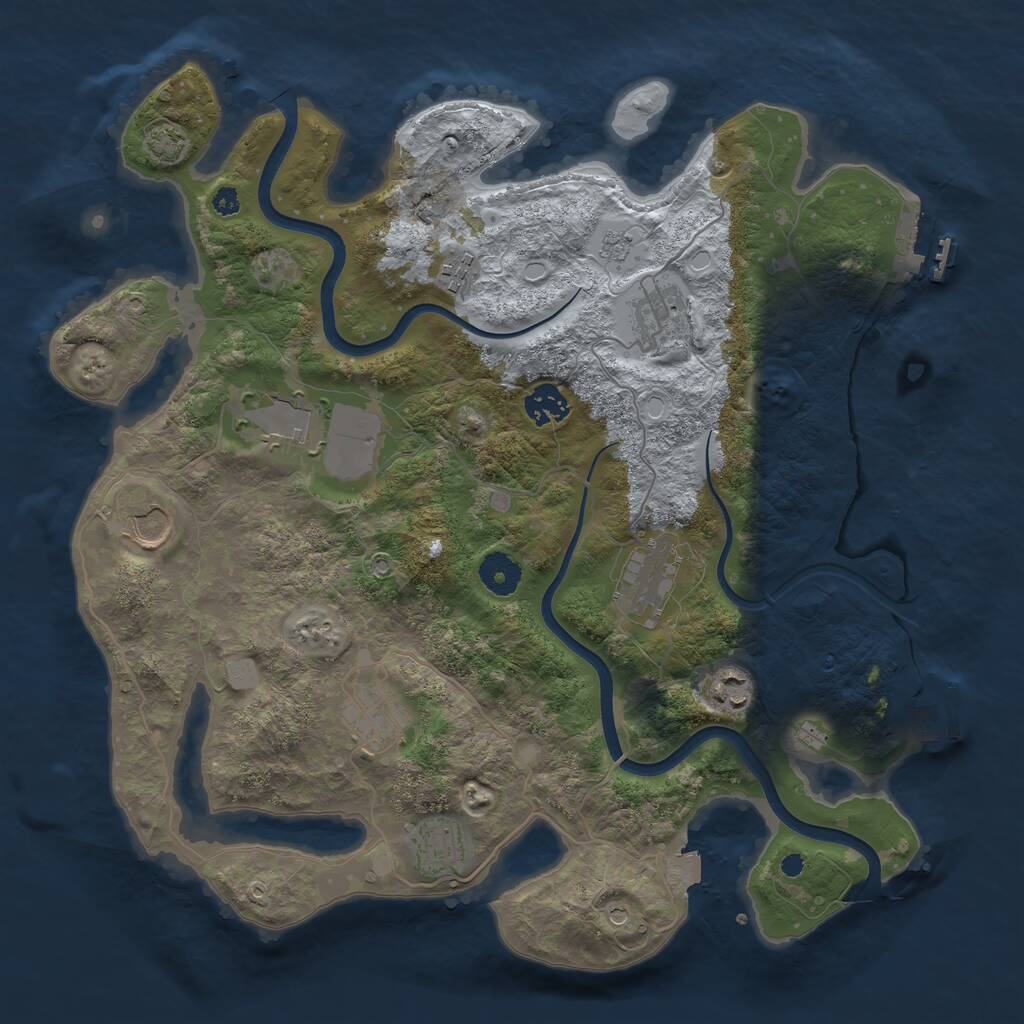 Rust Map: Procedural Map, Size: 3700, Seed: 602295377, 15 Monuments