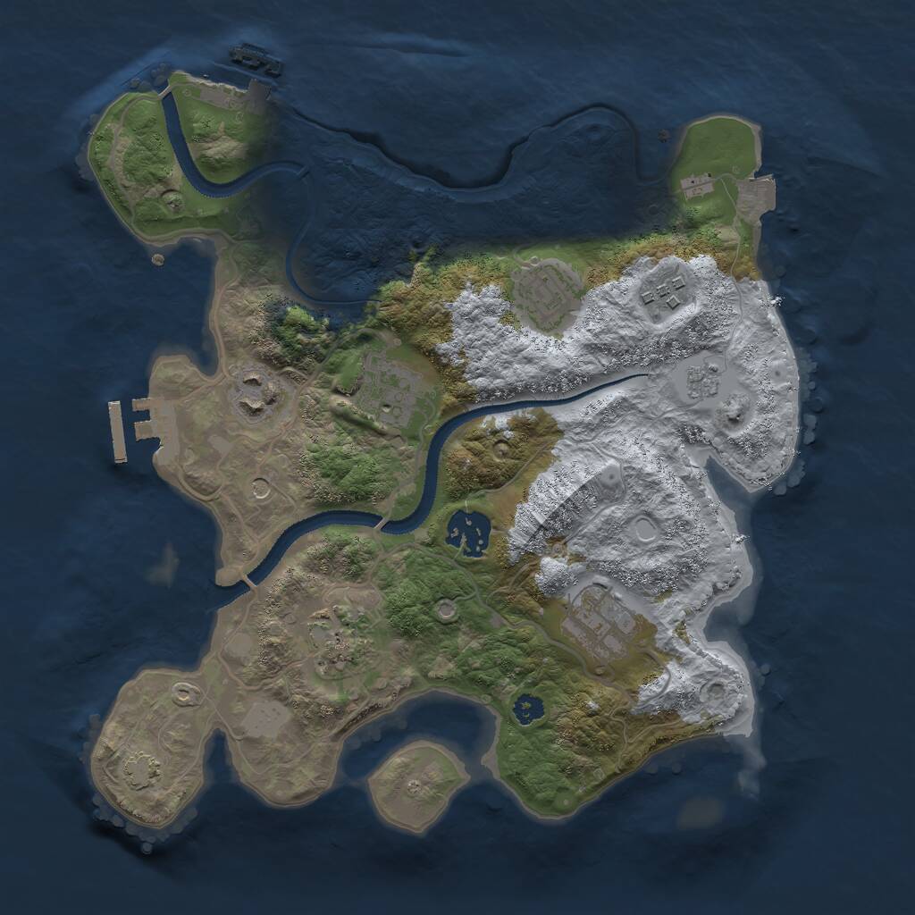 Rust Map: Procedural Map, Size: 3000, Seed: 1929835032, 13 Monuments
