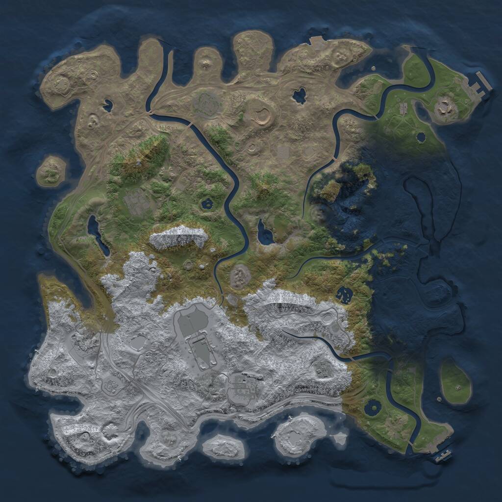 Rust Map: Procedural Map, Size: 4500, Seed: 4622591, 15 Monuments