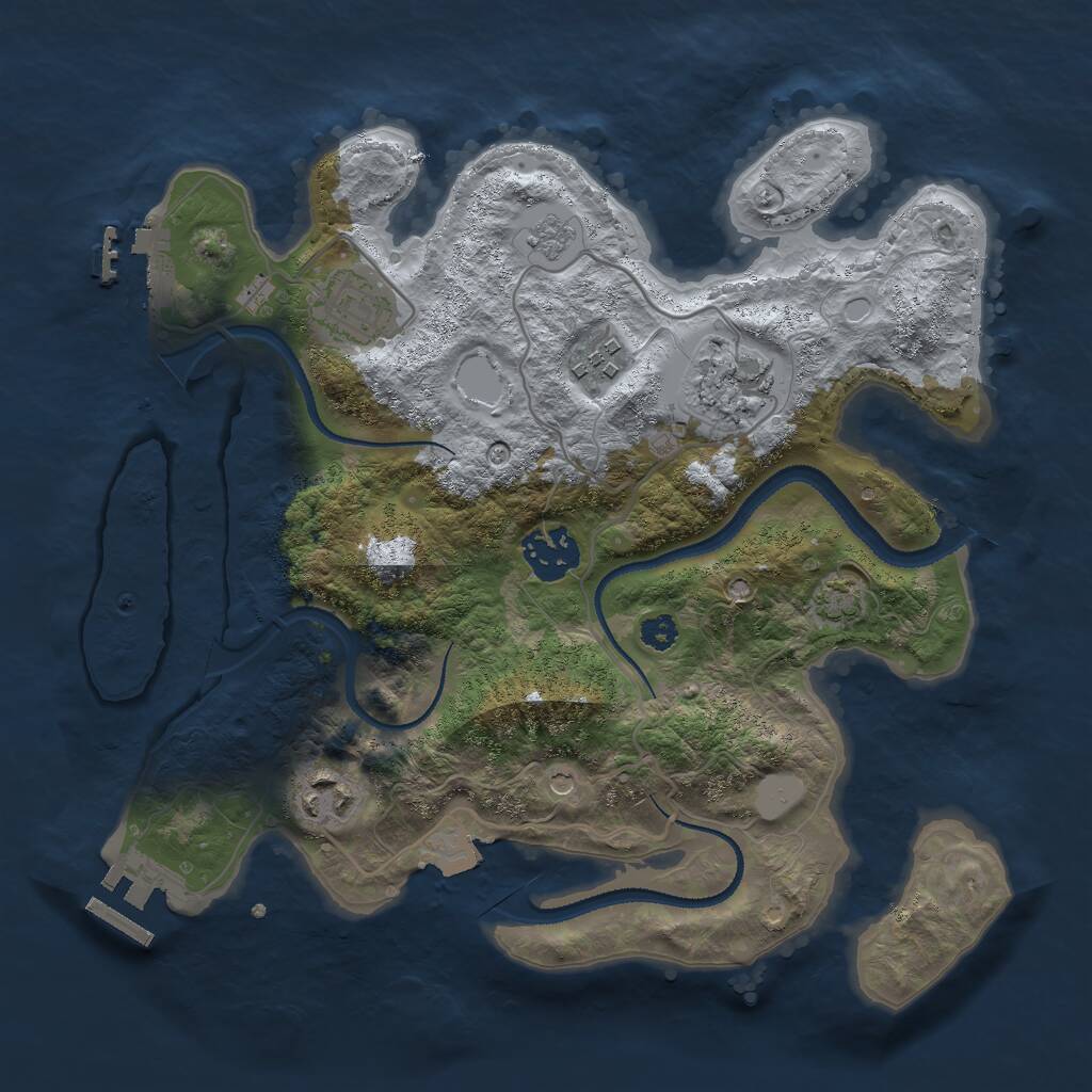 Rust Map: Procedural Map, Size: 3000, Seed: 1563447934, 11 Monuments
