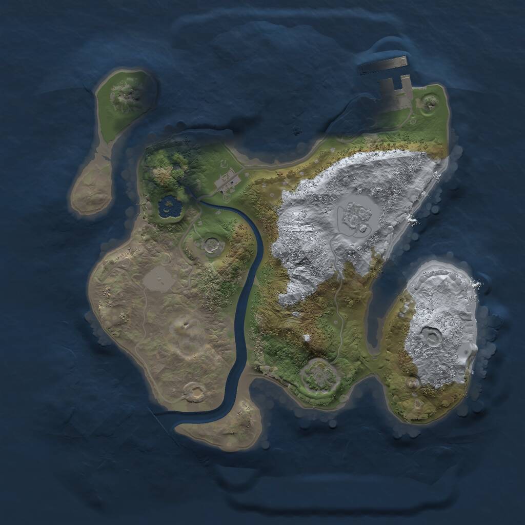 Rust Map: Procedural Map, Size: 2200, Seed: 496013250, 5 Monuments