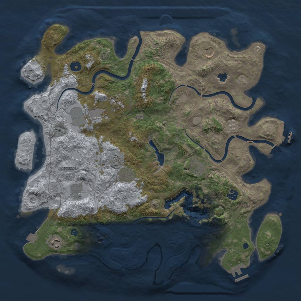 Rust Map: Procedural Map, Size: 4250, Seed: 495307, 15 Monuments
