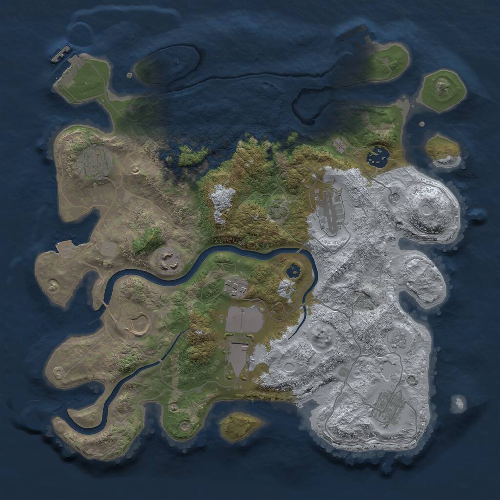 Rust Map: Procedural Map, Size: 3500, Seed: 213060062, 14 Monuments