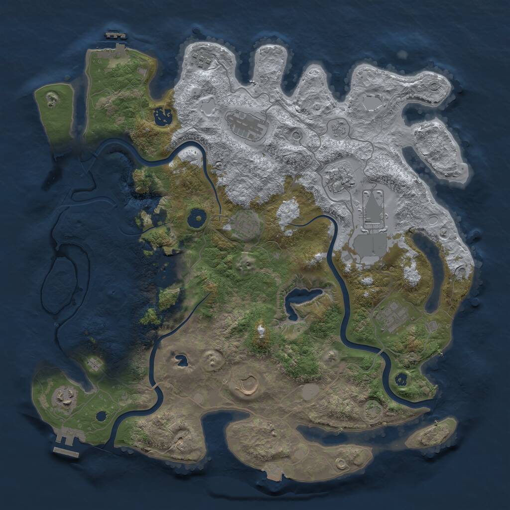 Rust Map: Procedural Map, Size: 4000, Seed: 644568618, 16 Monuments