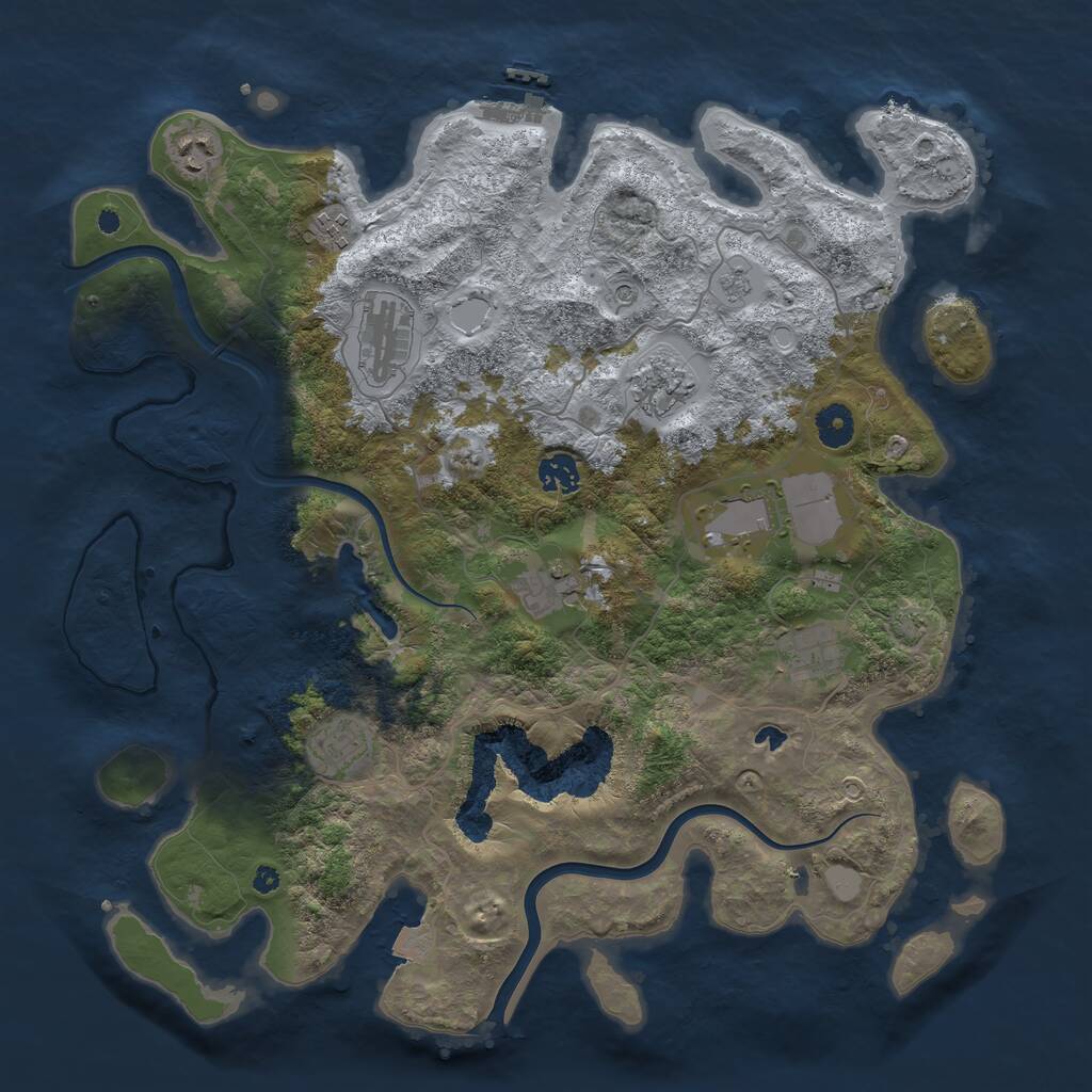 Rust Map: Procedural Map, Size: 4000, Seed: 1231303149, 14 Monuments