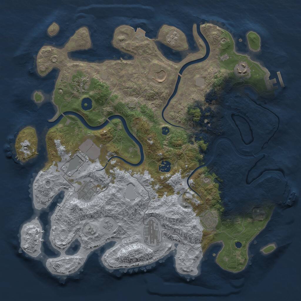 Rust Map: Procedural Map, Size: 3750, Seed: 1188790517, 15 Monuments