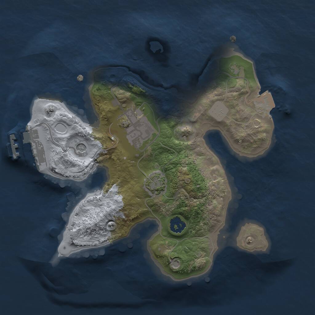 Rust Map: Procedural Map, Size: 2000, Seed: 402782120, 5 Monuments