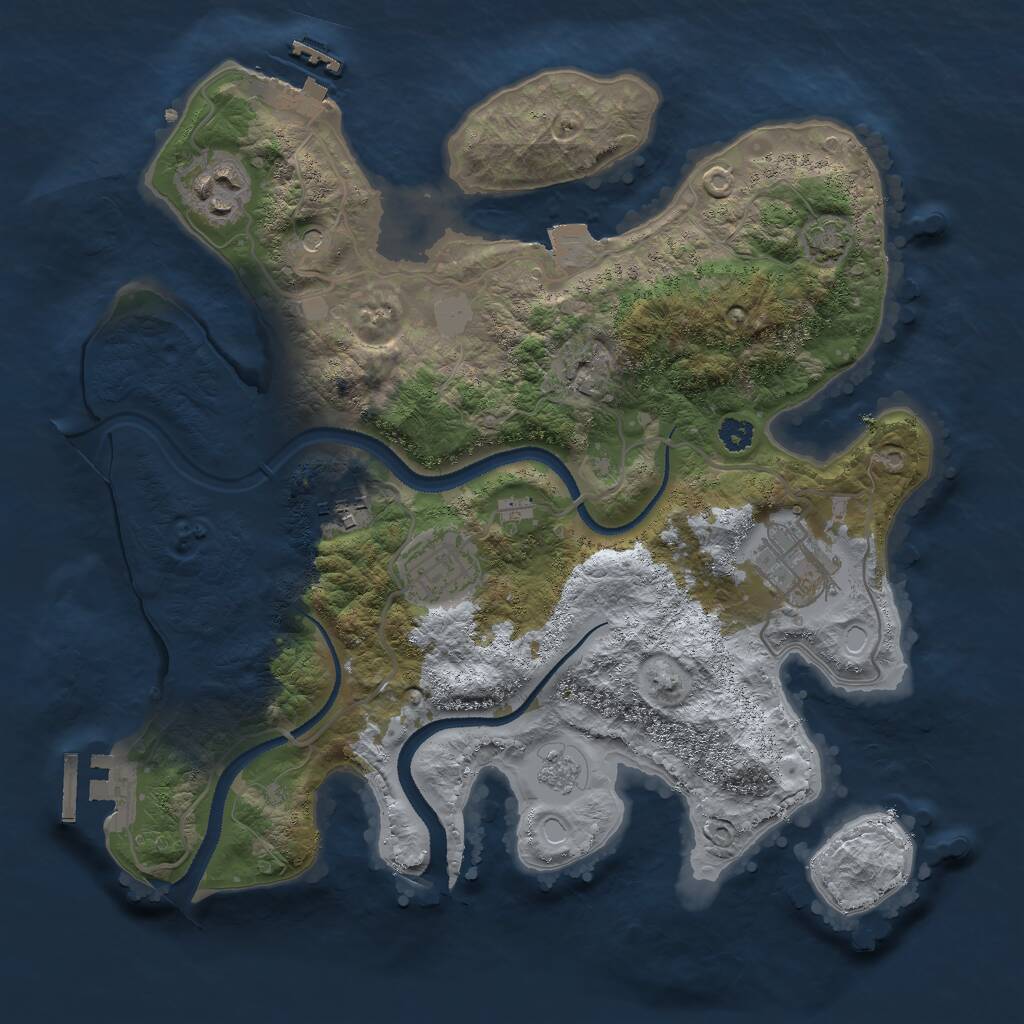 Rust Map: Procedural Map, Size: 3000, Seed: 9743156, 10 Monuments