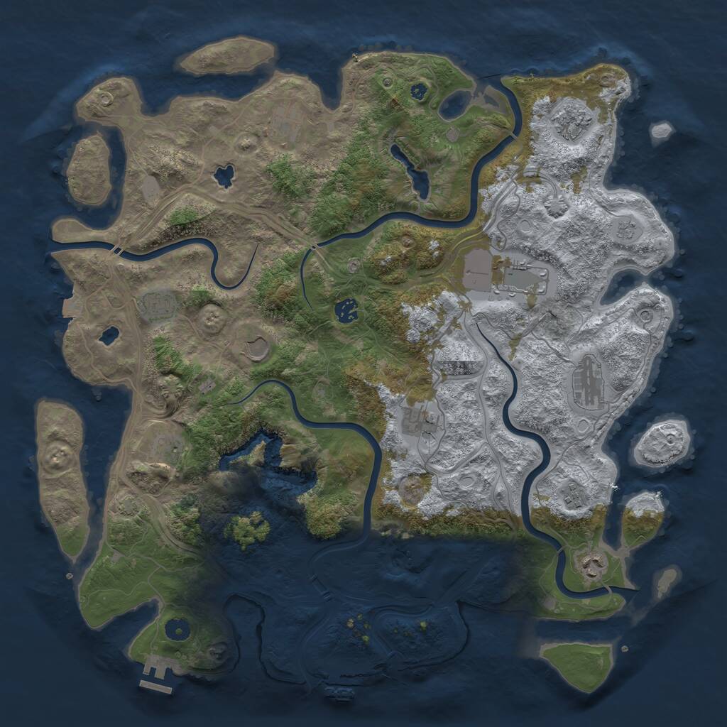 Rust Map: Procedural Map, Size: 4500, Seed: 178851430, 17 Monuments