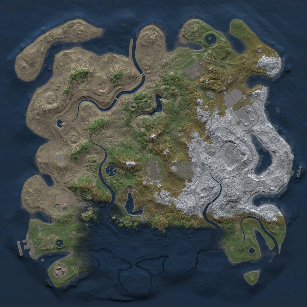 Rust Map: Procedural Map, Size: 4250, Seed: 732173, 16 Monuments