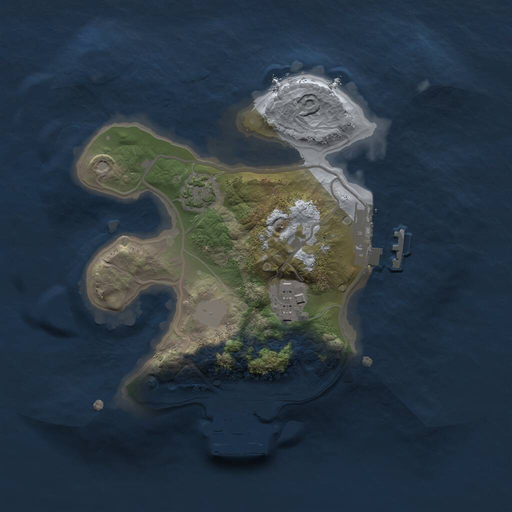 Rust Map: Procedural Map, Size: 2000, Seed: 51289, 5 Monuments