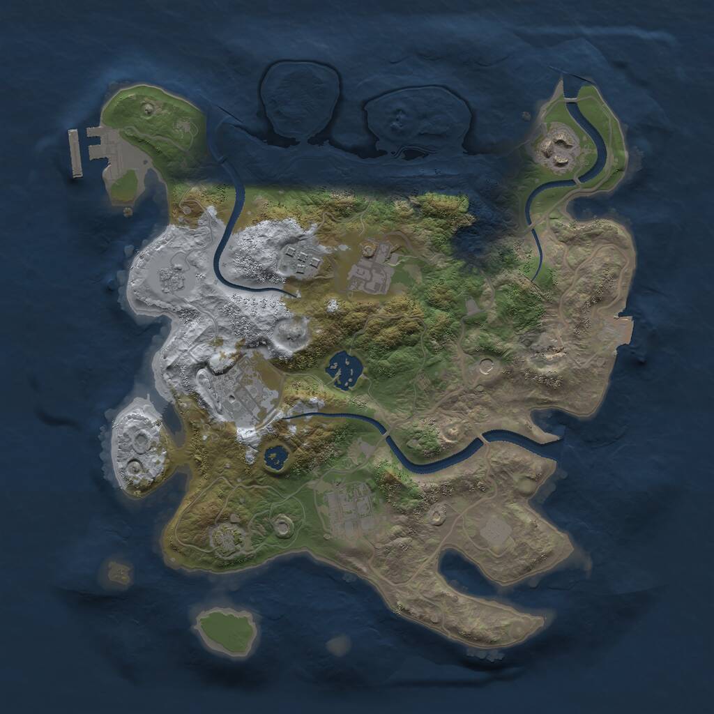 Rust Map: Procedural Map, Size: 3000, Seed: 935067703, 11 Monuments