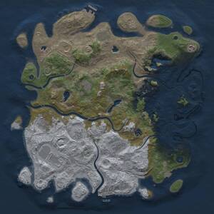 Thumbnail Rust Map: Procedural Map, Size: 4500, Seed: 69785720, 17 Monuments