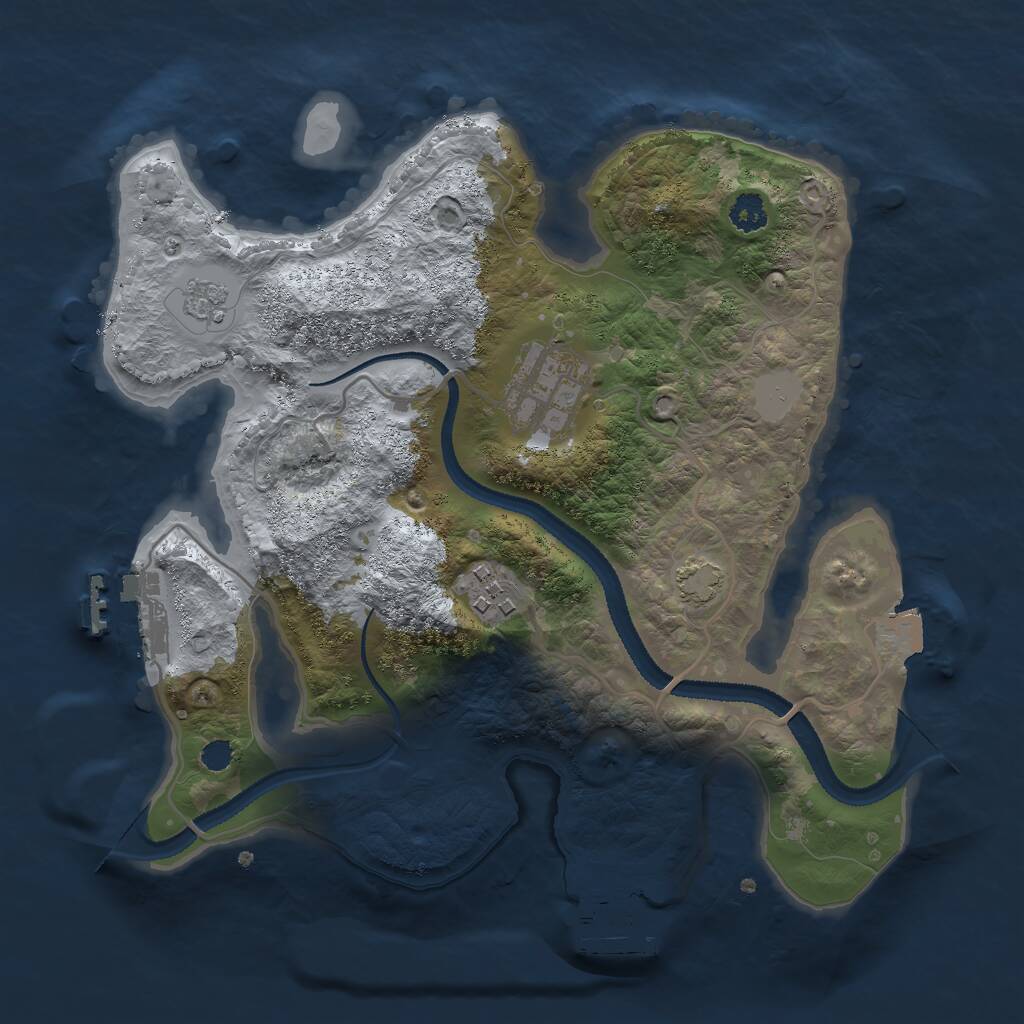Rust Map: Procedural Map, Size: 2700, Seed: 1787659287, 7 Monuments