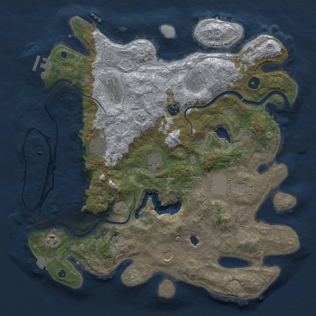 Rust Map: Procedural Map, Size: 4000, Seed: 346586, 15 Monuments