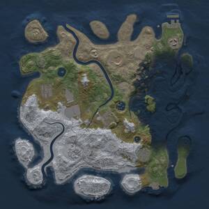 Thumbnail Rust Map: Procedural Map, Size: 3500, Seed: 799542, 14 Monuments