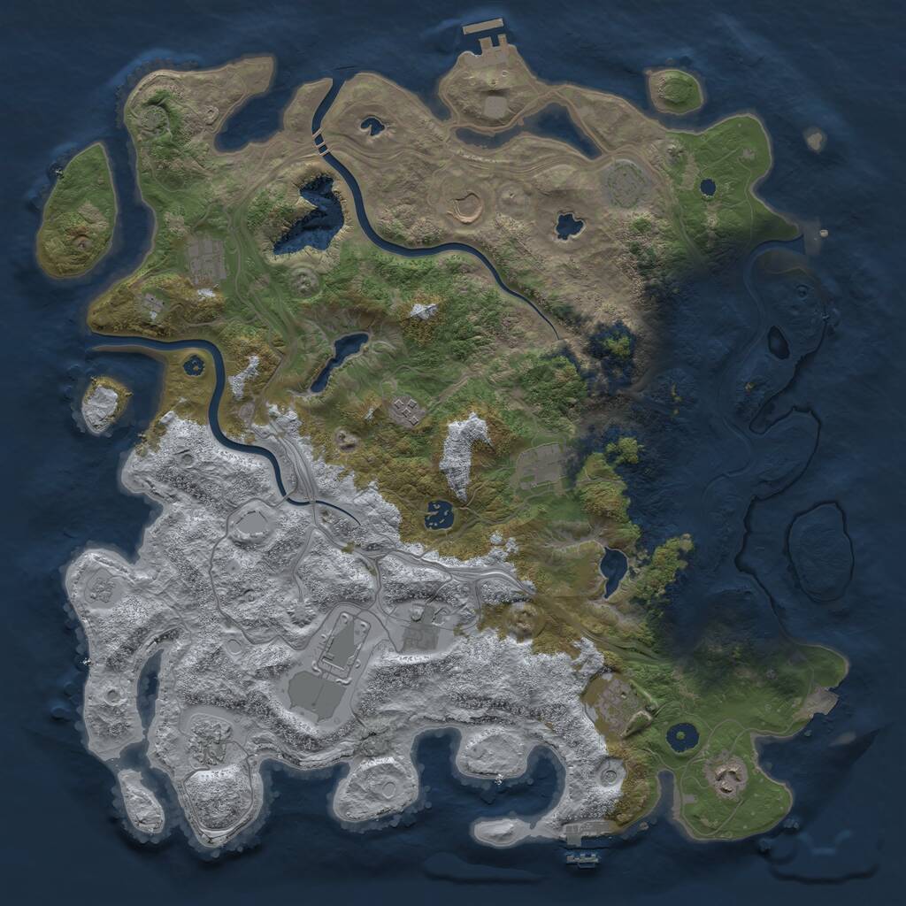 Rust Map: Procedural Map, Size: 4500, Seed: 699688, 17 Monuments