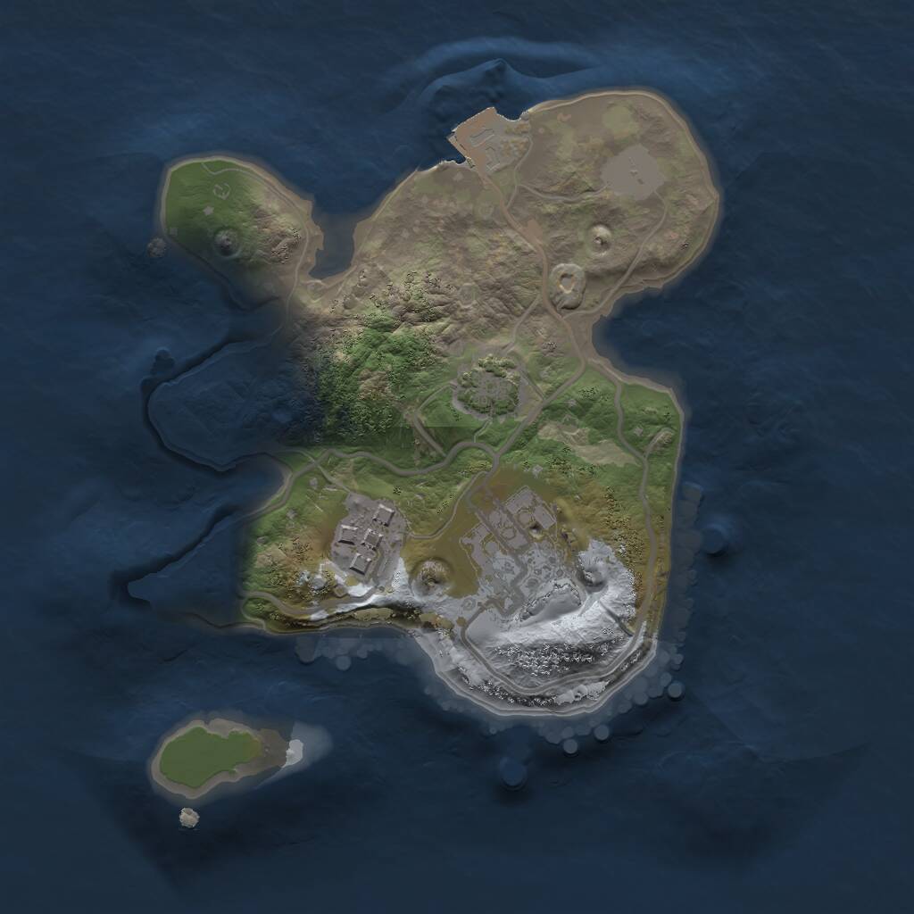 Rust Map: Procedural Map, Size: 1900, Seed: 3570, 4 Monuments