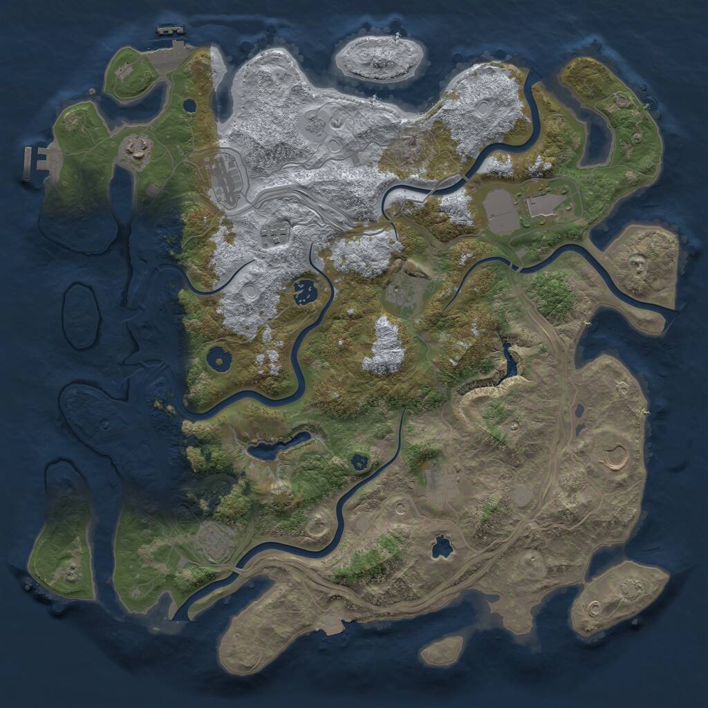 Rust Map: Procedural Map, Size: 4250, Seed: 732121, 15 Monuments