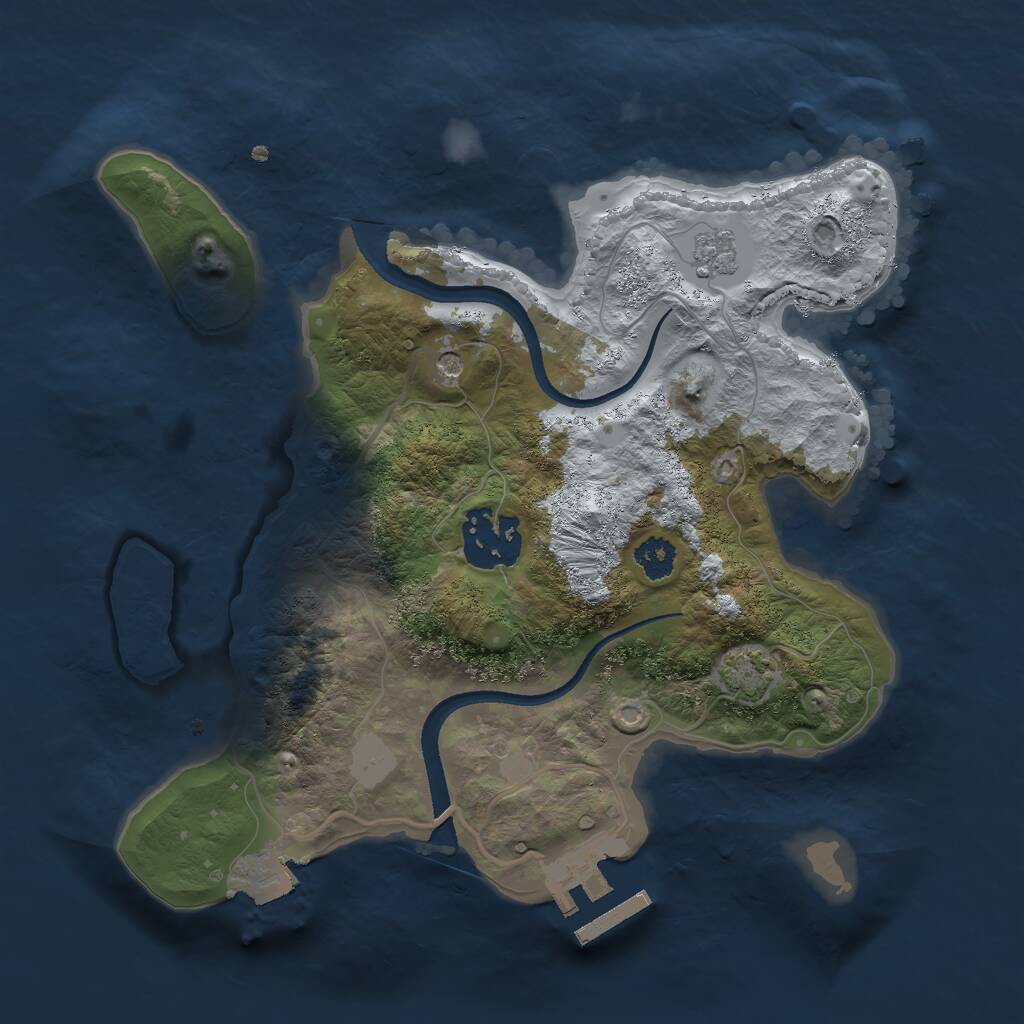 Rust Map: Procedural Map, Size: 2500, Seed: 139085900, 6 Monuments