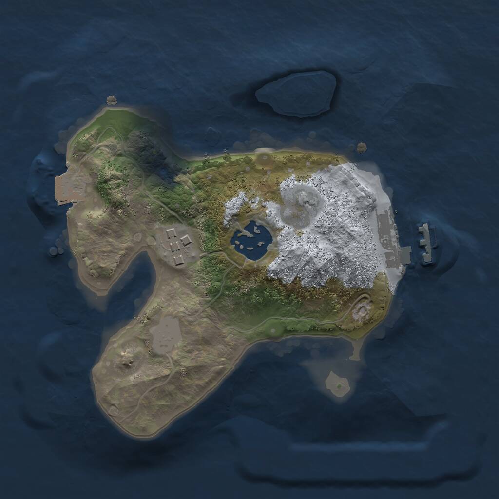 Rust Map: Procedural Map, Size: 2000, Seed: 4684651, 4 Monuments