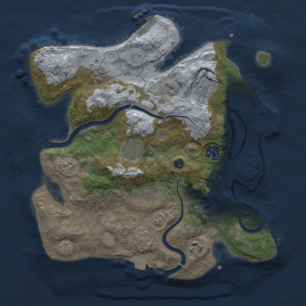 Rust Map: Procedural Map, Size: 3117, Seed: 396243912, 13 Monuments