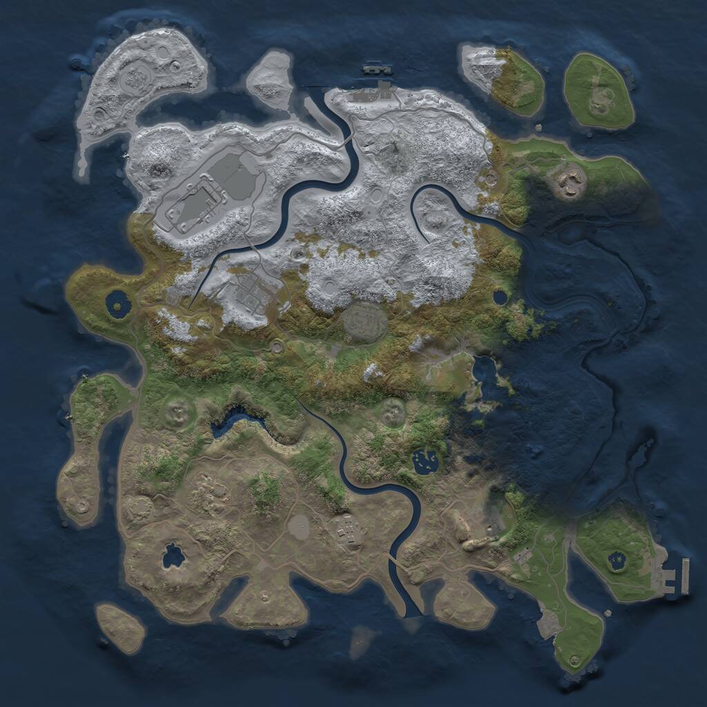 Rust Map: Procedural Map, Size: 4000, Seed: 1182519575, 14 Monuments
