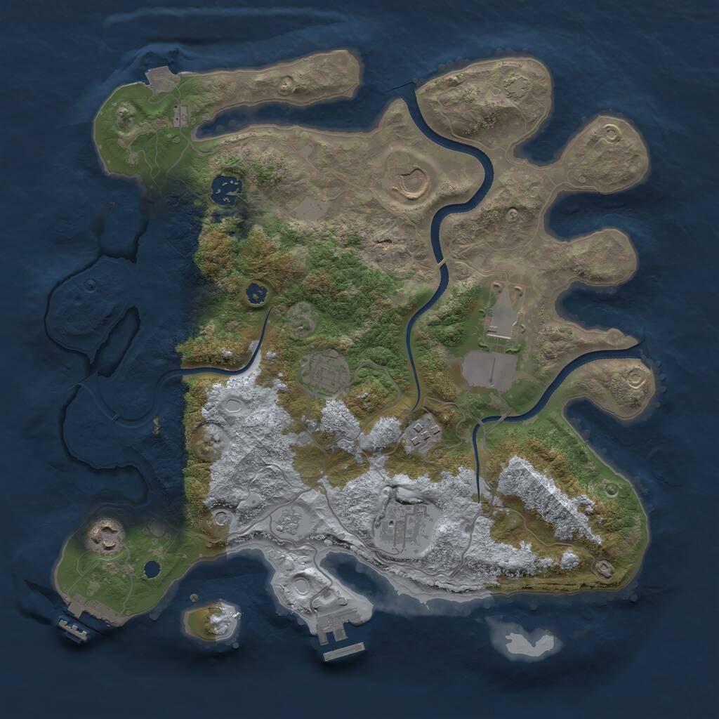 Rust Map: Procedural Map, Size: 3500, Seed: 134413188, 13 Monuments