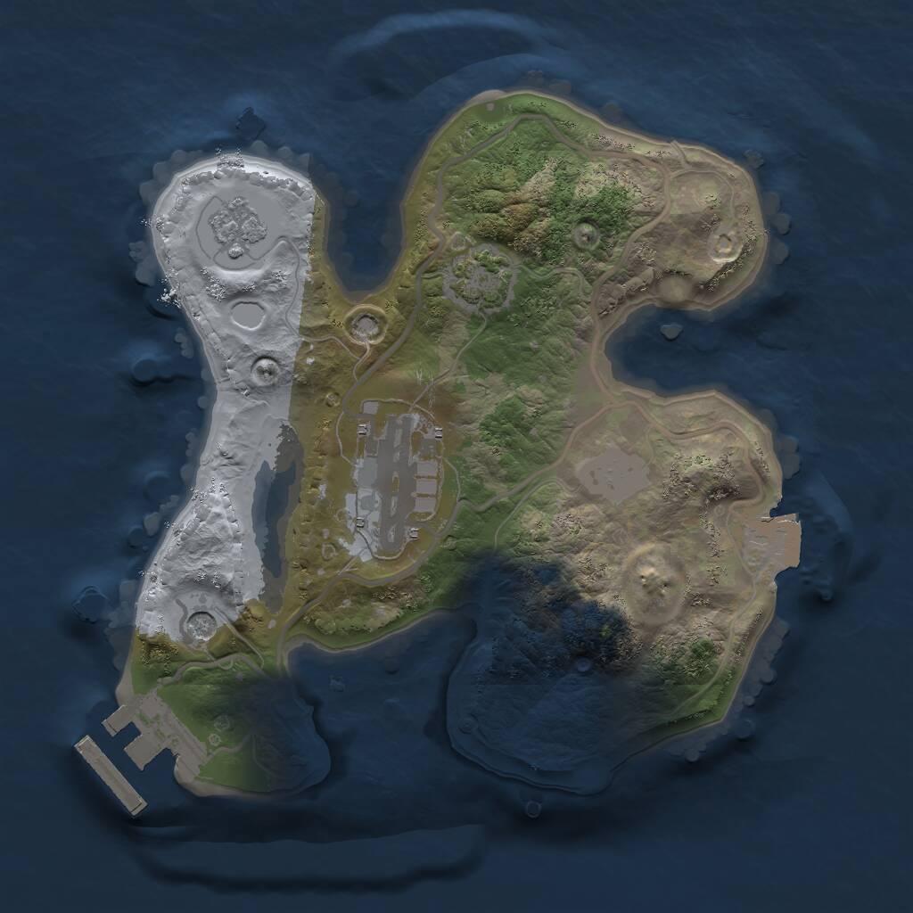 Rust Map: Procedural Map, Size: 2000, Seed: 619142723, 6 Monuments