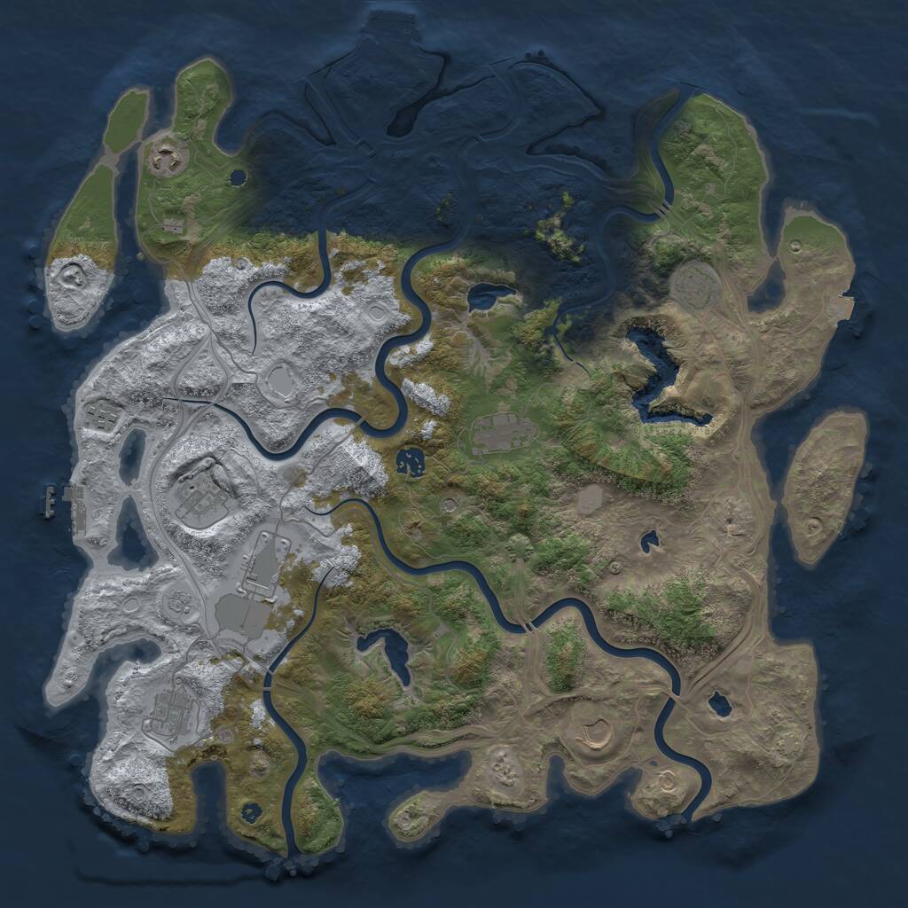 Rust Map: Procedural Map, Size: 4500, Seed: 201740828, 15 Monuments