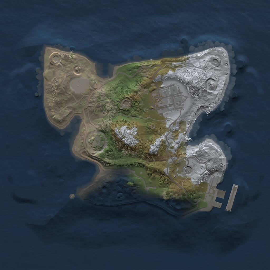 Rust Map: Procedural Map, Size: 2000, Seed: 69696, 5 Monuments