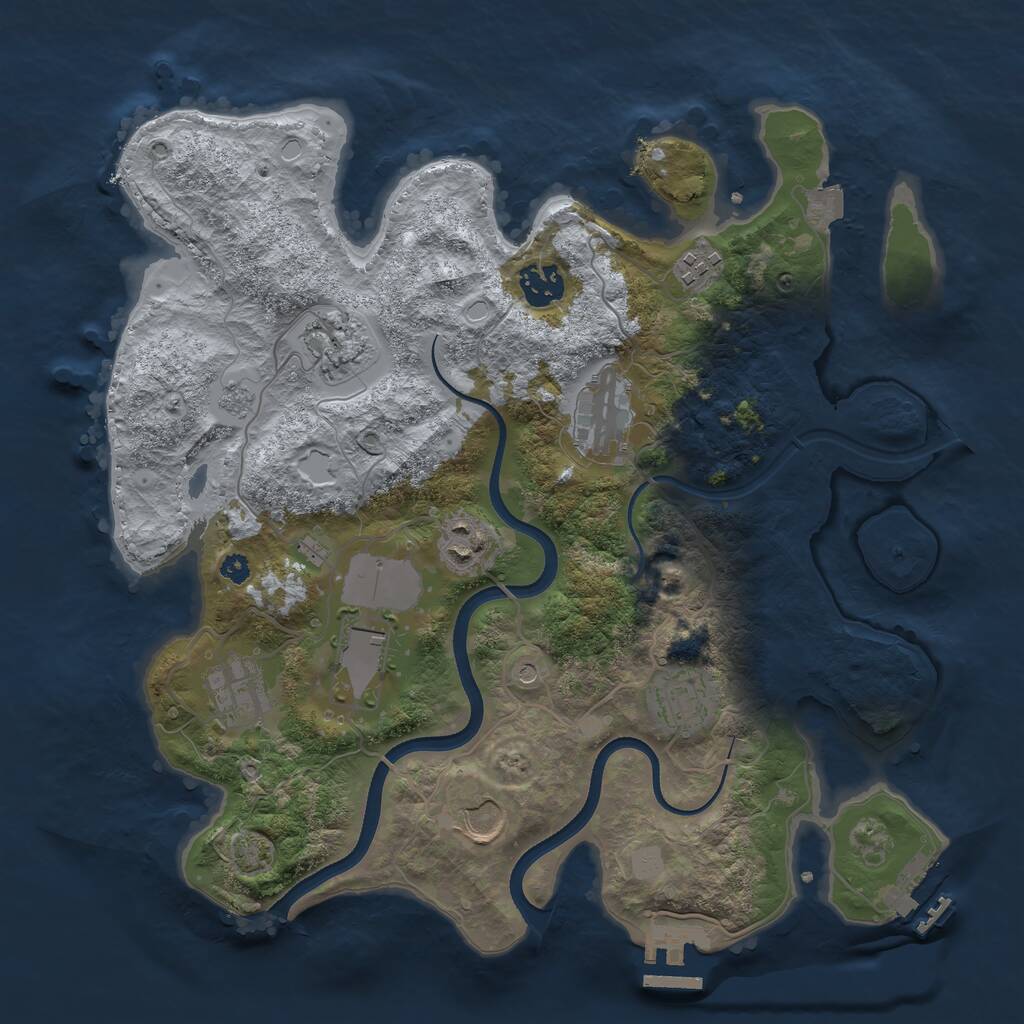 Rust Map: Procedural Map, Size: 3500, Seed: 484292, 15 Monuments