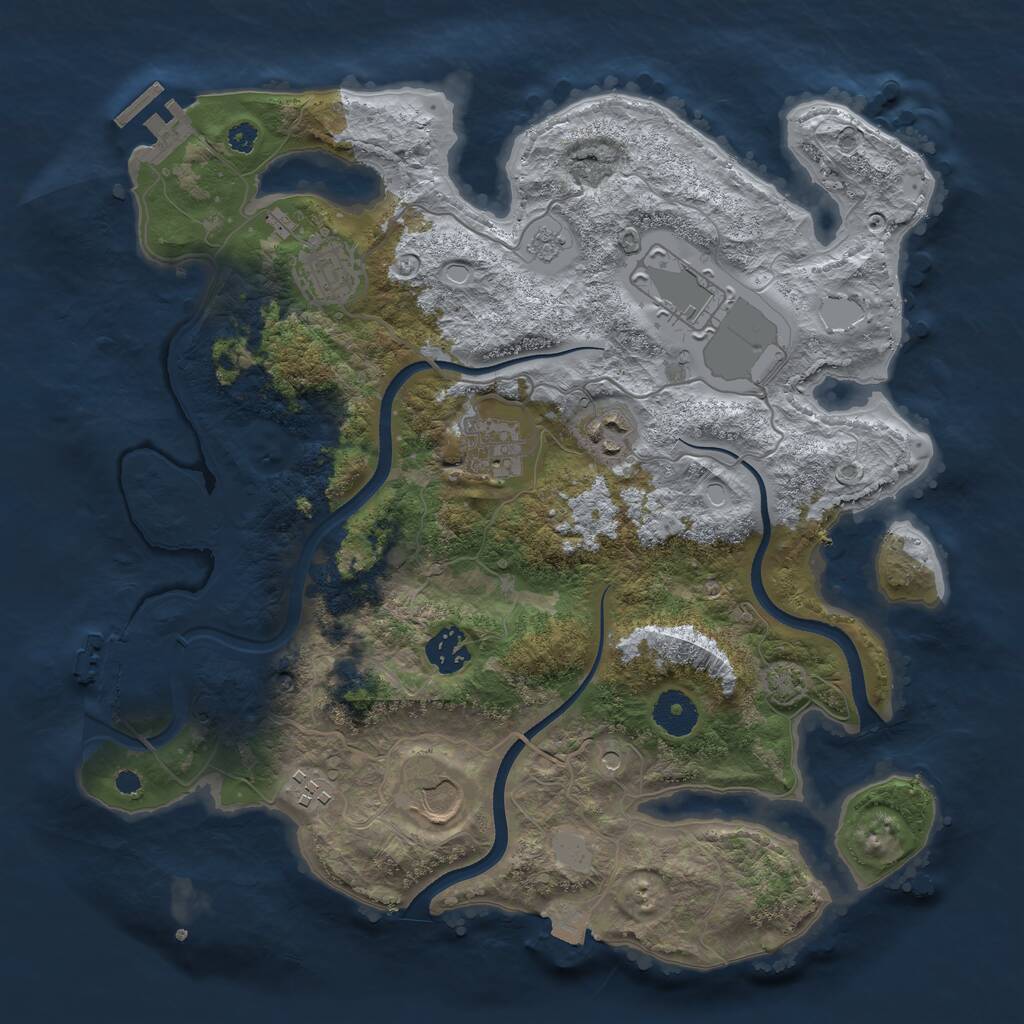Rust Map: Procedural Map, Size: 3500, Seed: 133742, 13 Monuments