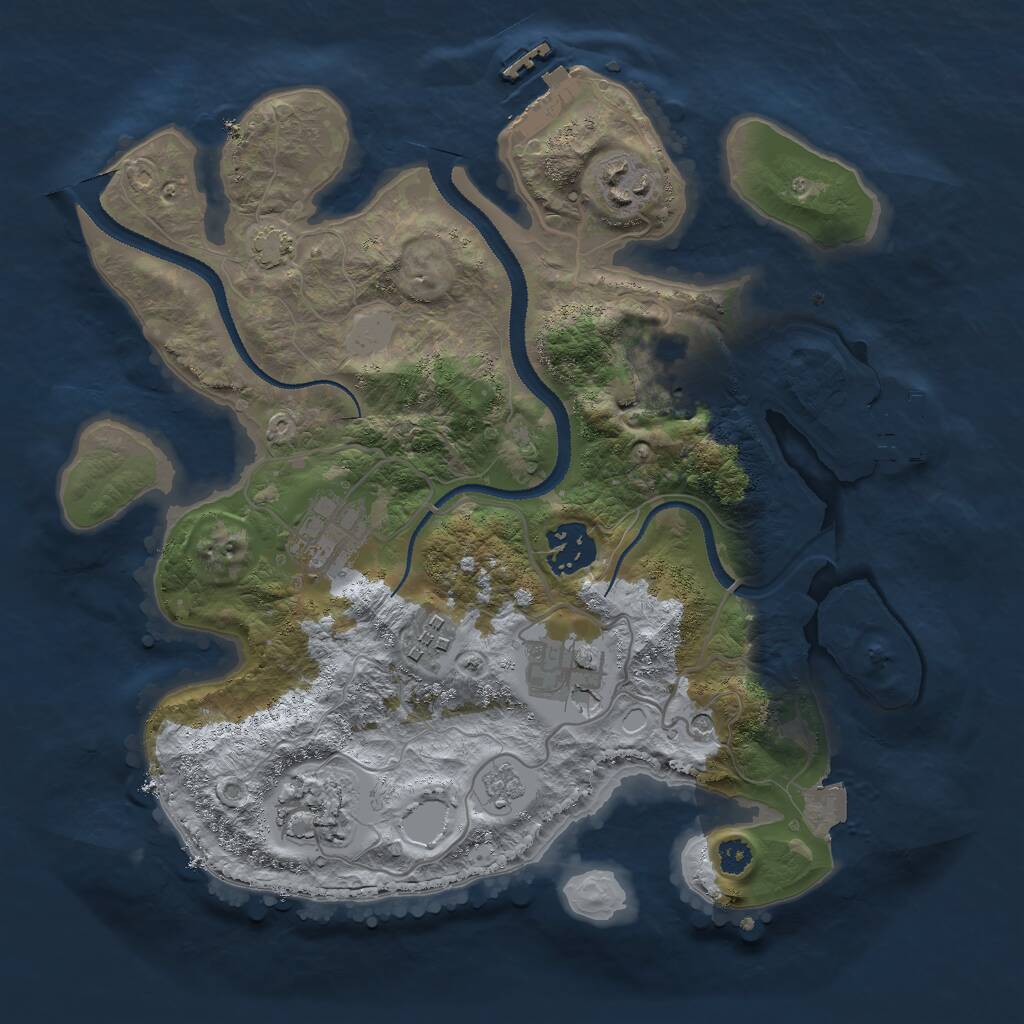 Rust Map: Procedural Map, Size: 3000, Seed: 1449550054, 13 Monuments